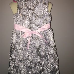 Girls silver sparkle dress new